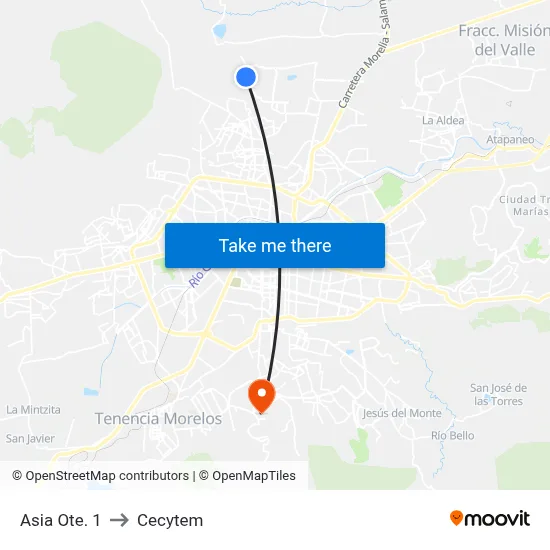 Asia Ote. 1 to Cecytem map