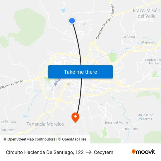 Circuito Hacienda De Santiago, 122 to Cecytem map