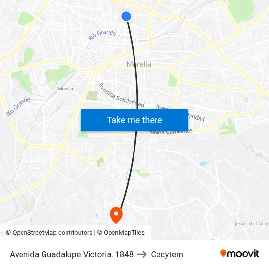 Avenida Guadalupe Victoria, 1848 to Cecytem map