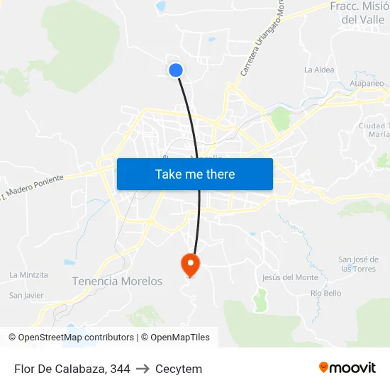 Flor De Calabaza, 344 to Cecytem map
