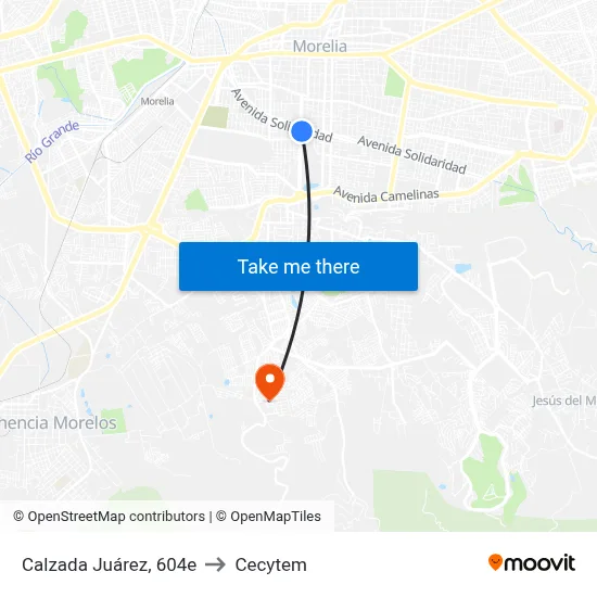 Calzada Juárez, 604e to Cecytem map