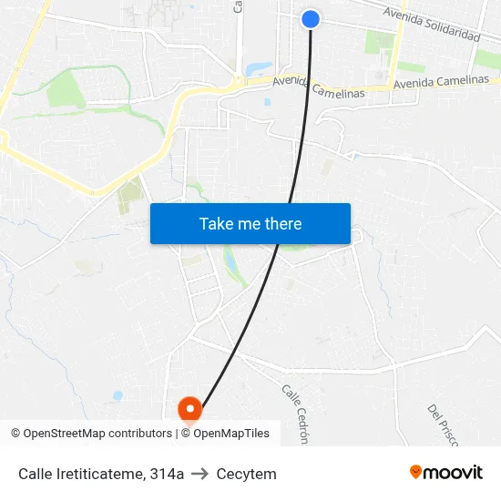 Calle Iretiticateme, 314a to Cecytem map