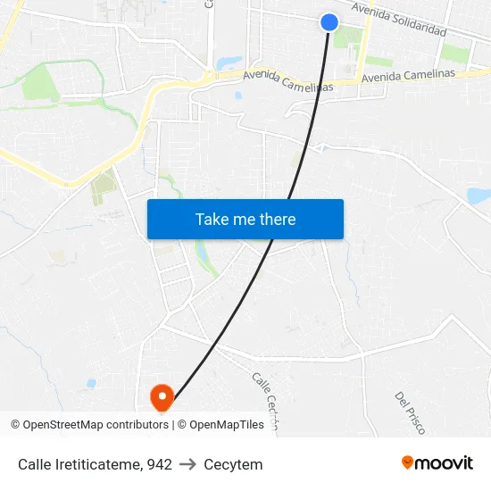 Calle Iretiticateme, 942 to Cecytem map