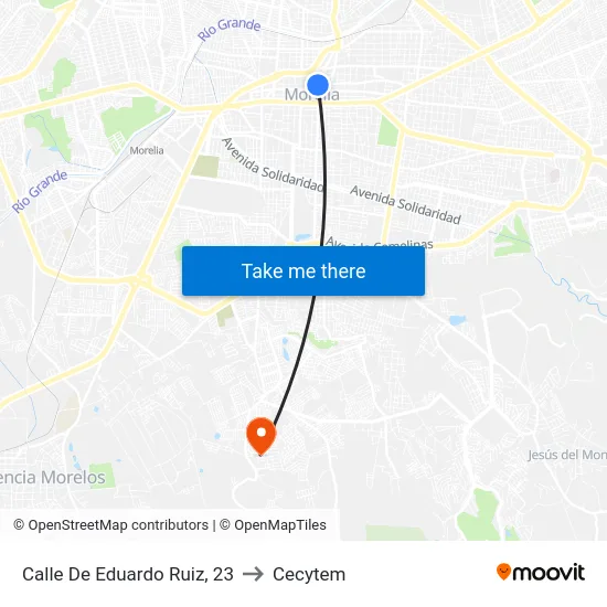Calle De Eduardo Ruiz, 23 to Cecytem map