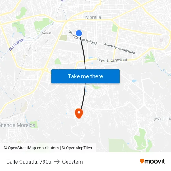 Calle Cuautla, 790a to Cecytem map