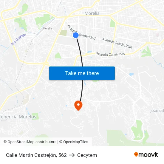 Calle Martin Castrejón, 562 to Cecytem map