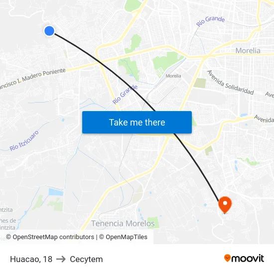 Huacao, 18 to Cecytem map