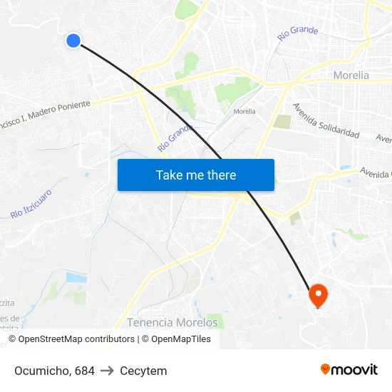 Ocumicho, 684 to Cecytem map