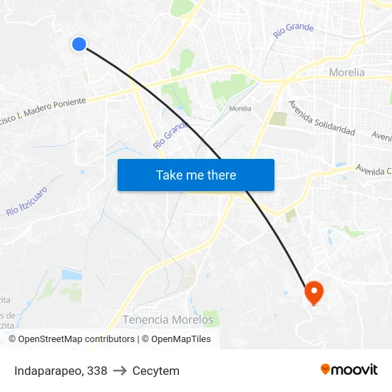 Indaparapeo, 338 to Cecytem map