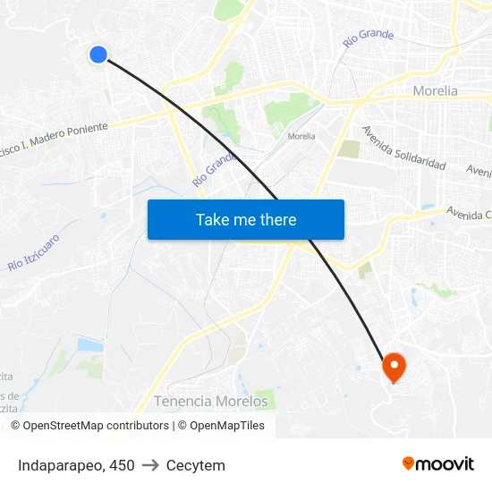 Indaparapeo, 450 to Cecytem map