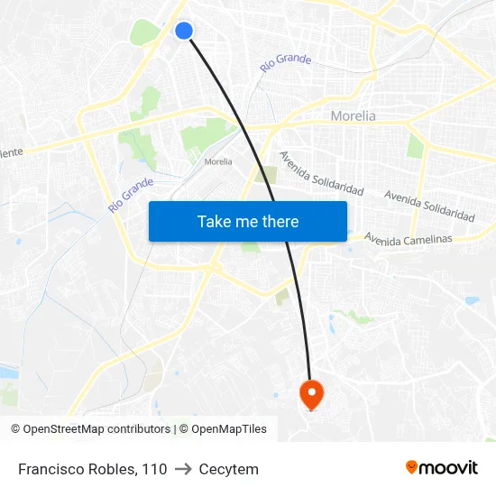 Francisco Robles, 110 to Cecytem map