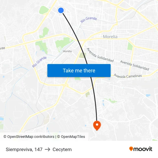 Siempreviva, 147 to Cecytem map