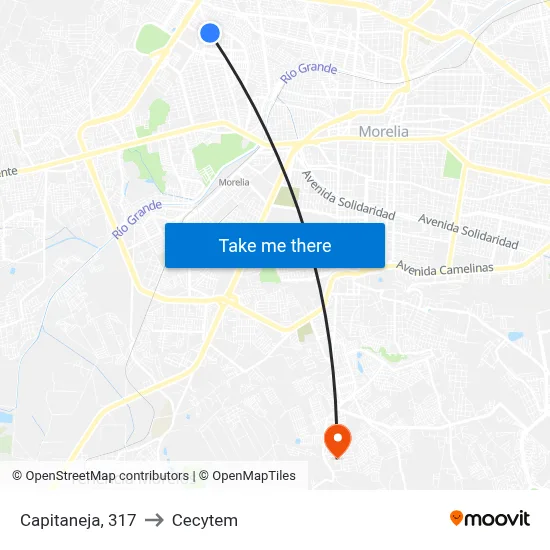 Capitaneja, 317 to Cecytem map