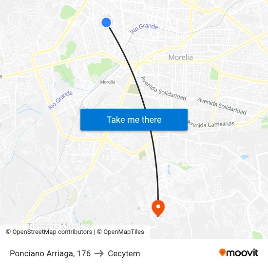 Ponciano Arriaga, 176 to Cecytem map