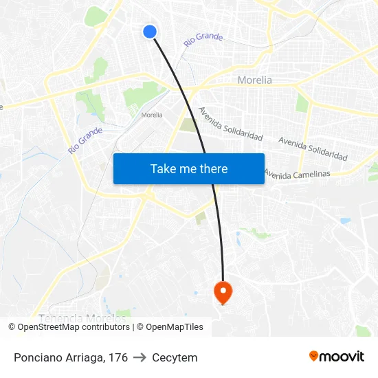Ponciano Arriaga, 176 to Cecytem map