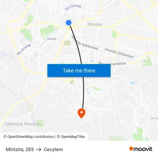 Mintzita, 285 to Cecytem map