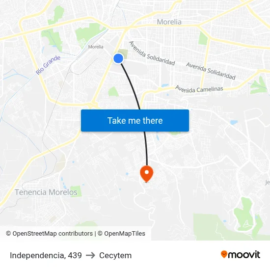 Independencia, 439 to Cecytem map