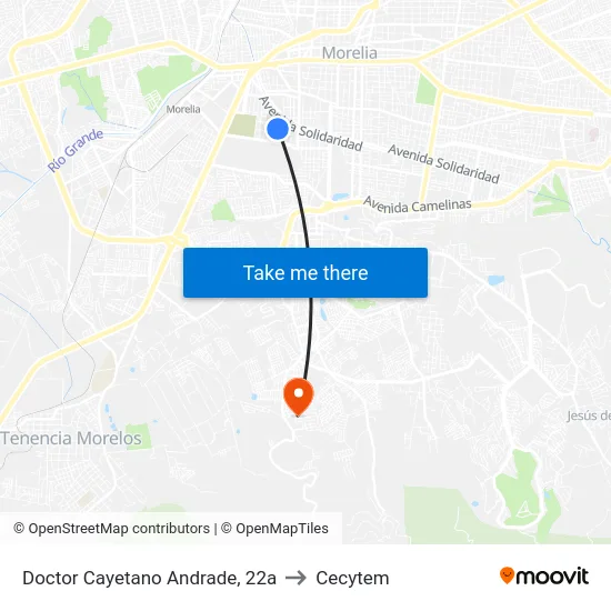 Doctor Cayetano Andrade, 22a to Cecytem map