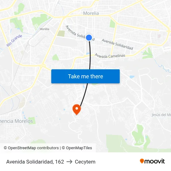 Avenida Solidaridad, 162 to Cecytem map