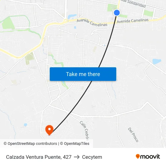 Calzada Ventura Puente, 427 to Cecytem map