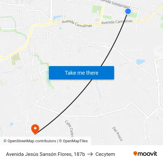 Avenida Jesús Sansón Flores, 187b to Cecytem map