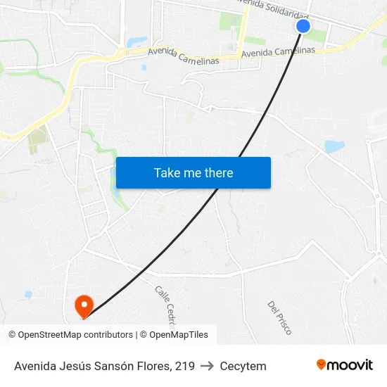 Avenida Jesús Sansón Flores, 219 to Cecytem map