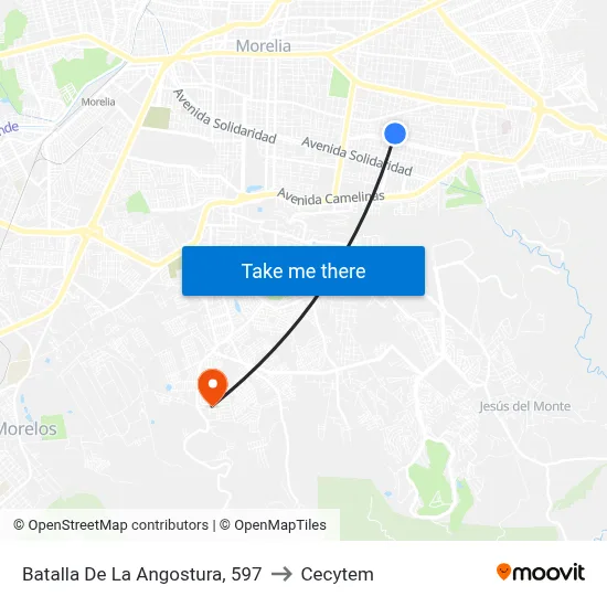 Batalla De La Angostura, 597 to Cecytem map