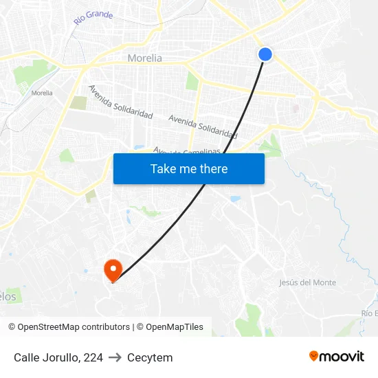 Calle Jorullo, 224 to Cecytem map