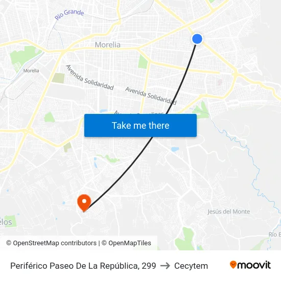Periférico Paseo De La República, 299 to Cecytem map