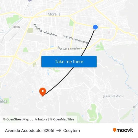 Avenida Acueducto, 3206f to Cecytem map