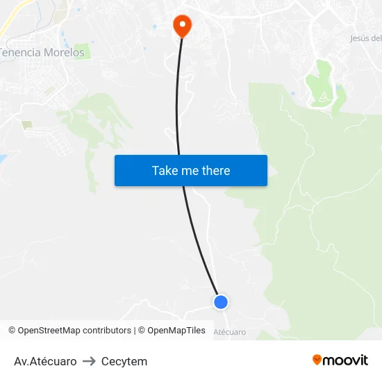 Av.Atécuaro to Cecytem map