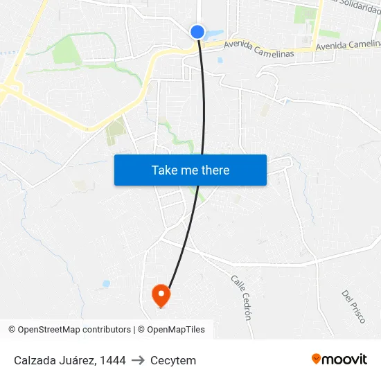 Calzada Juárez, 1444 to Cecytem map