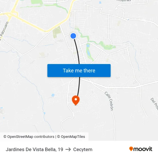 Jardines De Vista Bella, 19 to Cecytem map