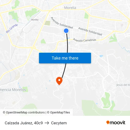 Calzada Juárez, 40c9 to Cecytem map