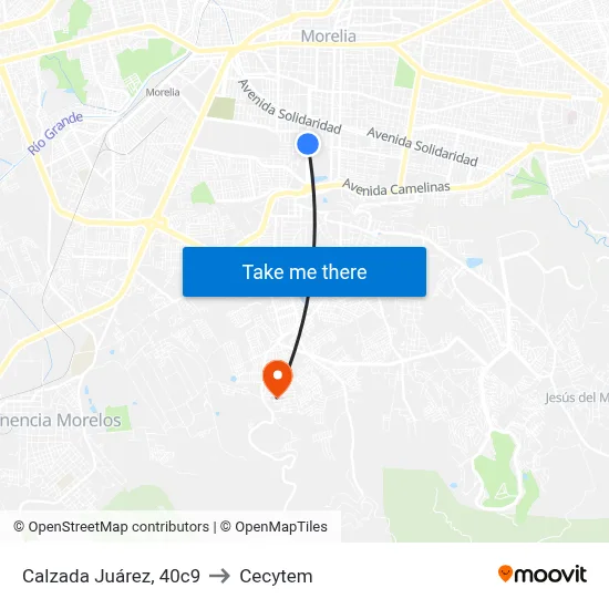 Calzada Juárez, 40c9 to Cecytem map