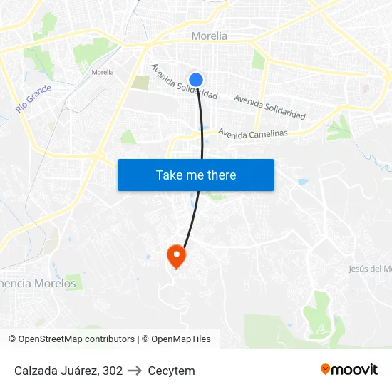 Calzada Juárez, 302 to Cecytem map