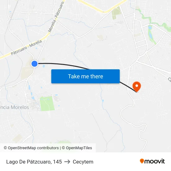 Lago De Pátzcuaro, 145 to Cecytem map