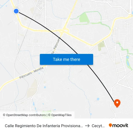 Calle Regimiento De Infantería Provisional, 60 to Cecytem map