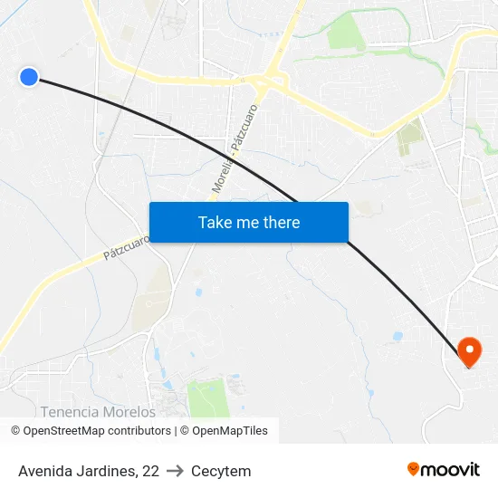 Avenida Jardines, 22 to Cecytem map