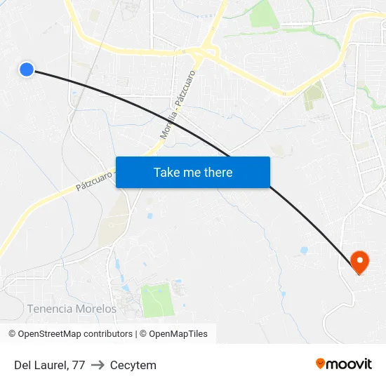 Del Laurel, 77 to Cecytem map