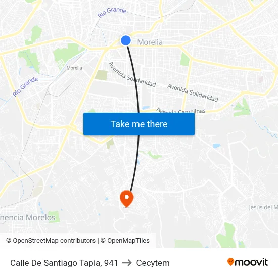 Calle De Santiago Tapia, 941 to Cecytem map