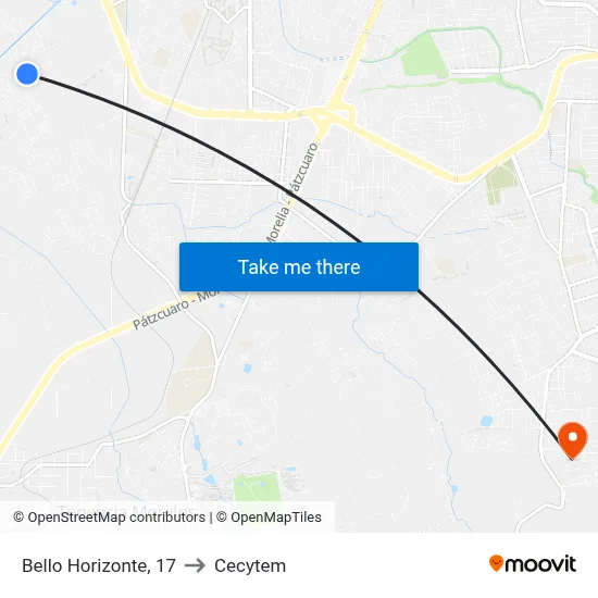 Bello Horizonte, 17 to Cecytem map