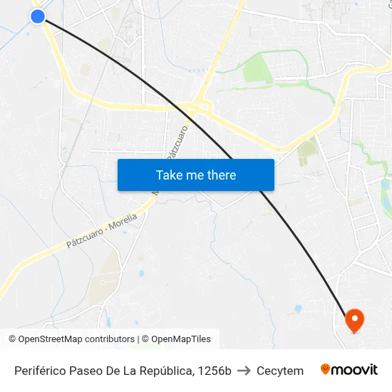 Periférico Paseo De La República, 1256b to Cecytem map