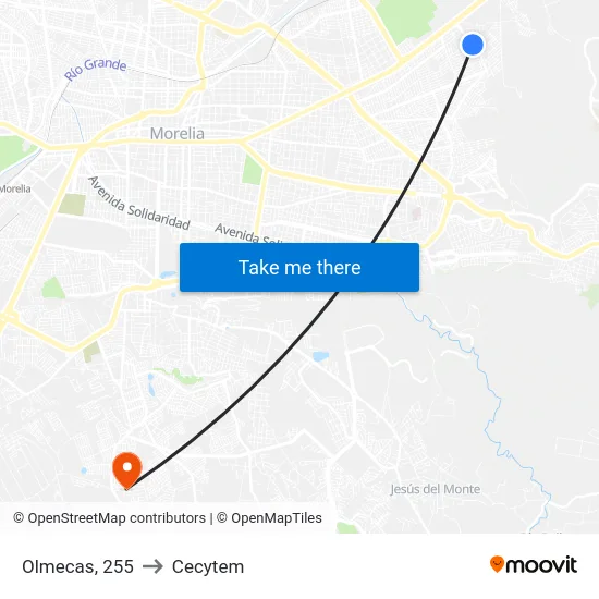 Olmecas, 255 to Cecytem map