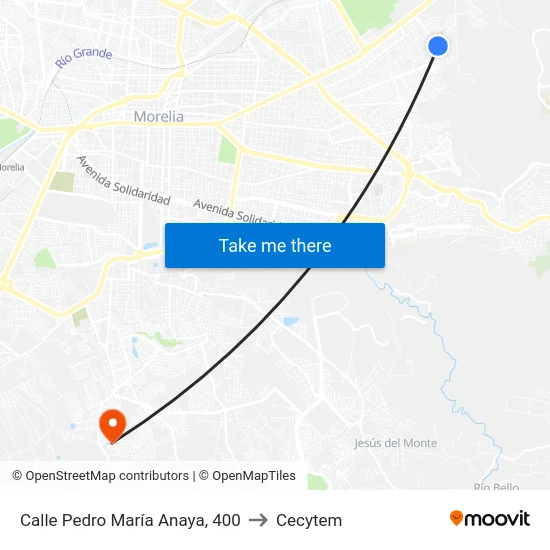 Calle Pedro María Anaya, 400 to Cecytem map