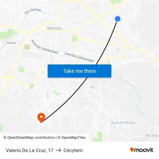 Valerio De La Cruz, 17 to Cecytem map