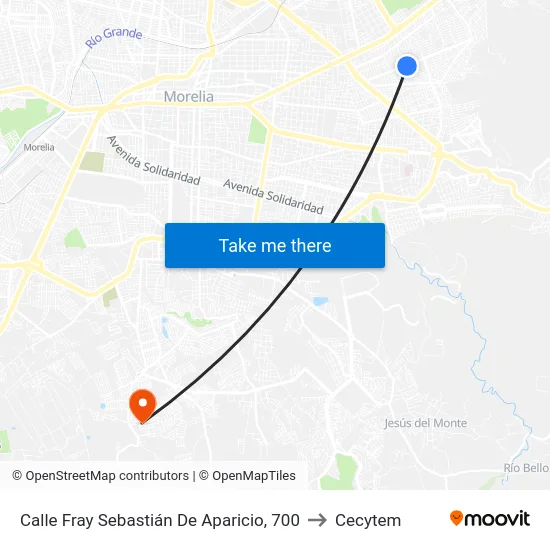 Calle Fray Sebastián De Aparicio, 700 to Cecytem map