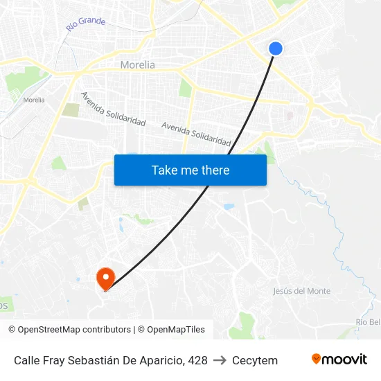 Calle Fray Sebastián De Aparicio, 428 to Cecytem map