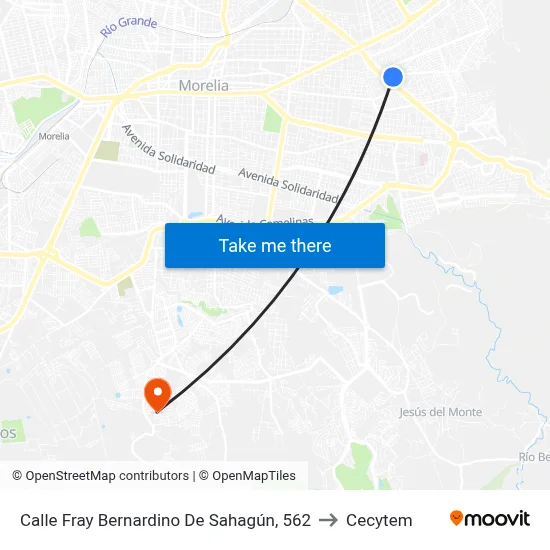 Calle Fray Bernardino De Sahagún, 562 to Cecytem map