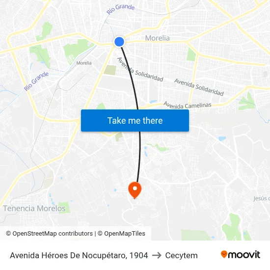 Avenida Héroes De Nocupétaro, 1904 to Cecytem map